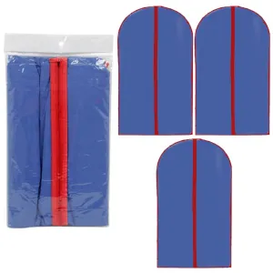 3X Blue Garment Bags 54" X 23.75" Suit Dress Jacket Cover Zipper Storage Travel