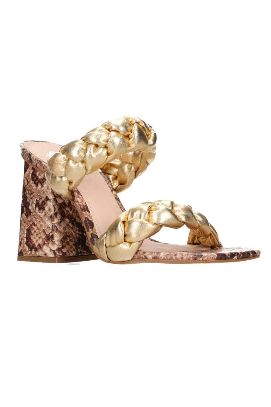 Arya Plaited Heel Golden Tan