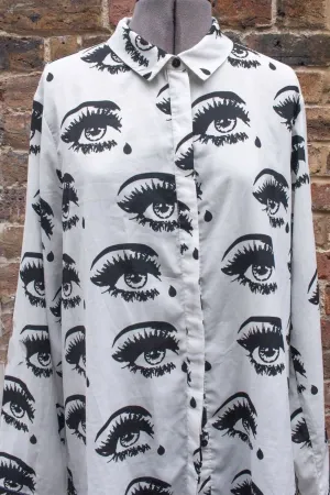 BLACK AND WHITE EVIL EYE SHIRT