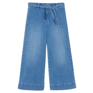 Bonton Child Girl Lasso Pants Denim Blue