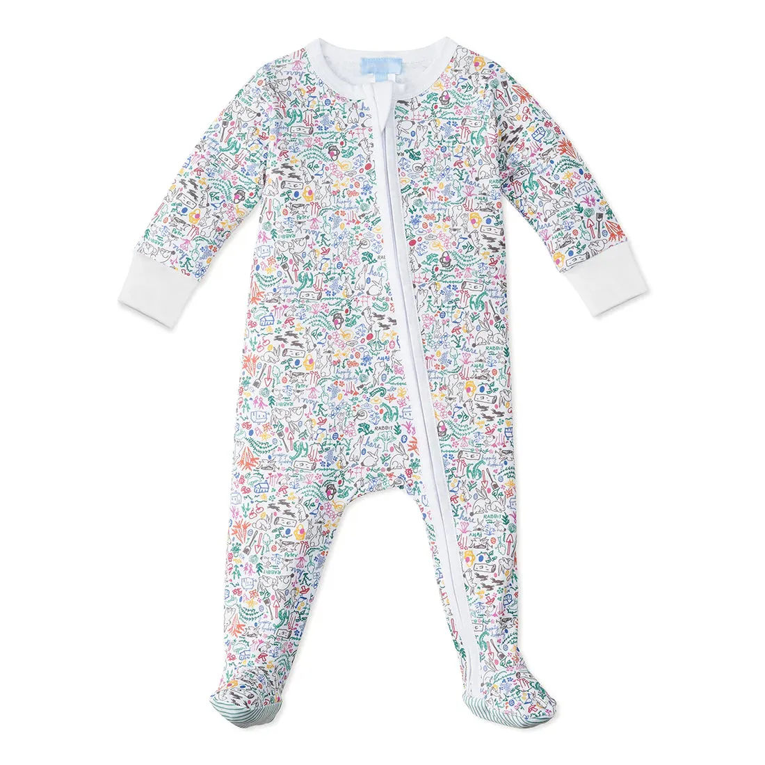Bunny Garden Zip Baby  Onesie