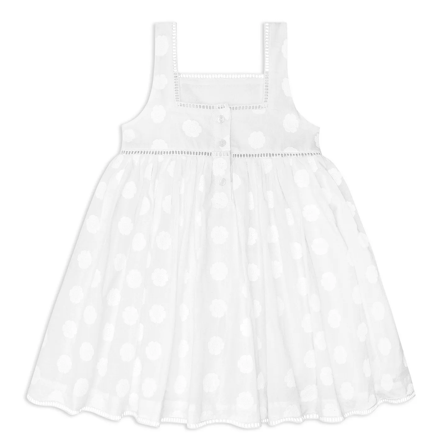 girls white square neck dress