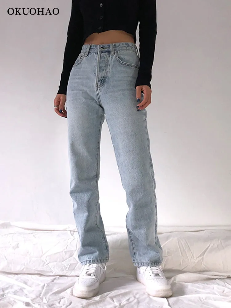 High Waist Boyfriend Jeans