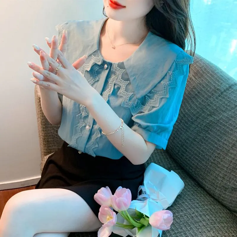 Lace Fairy Patchwork Chiffon Blouse