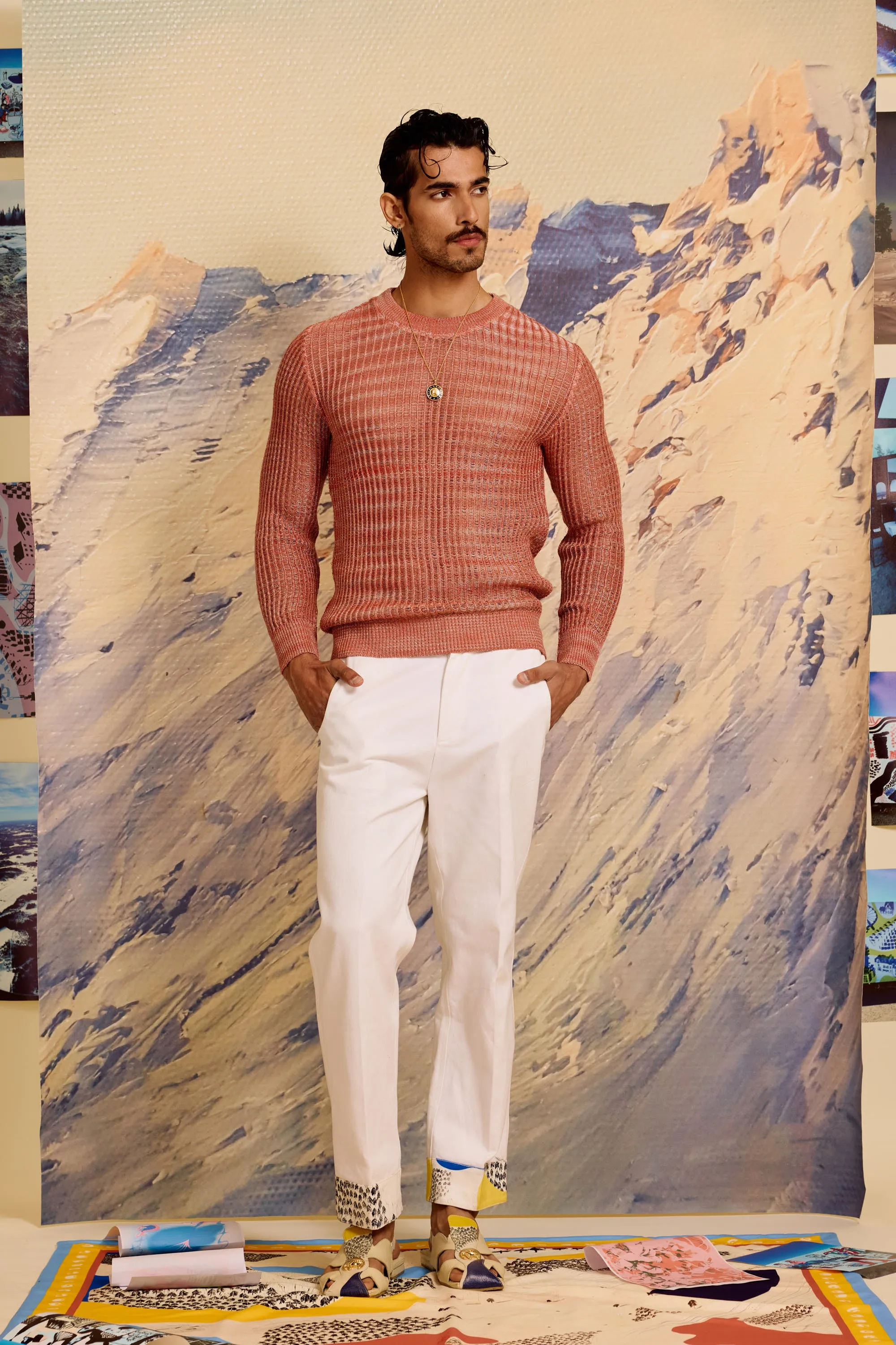 Salmon Ombre Knitted Jumper
