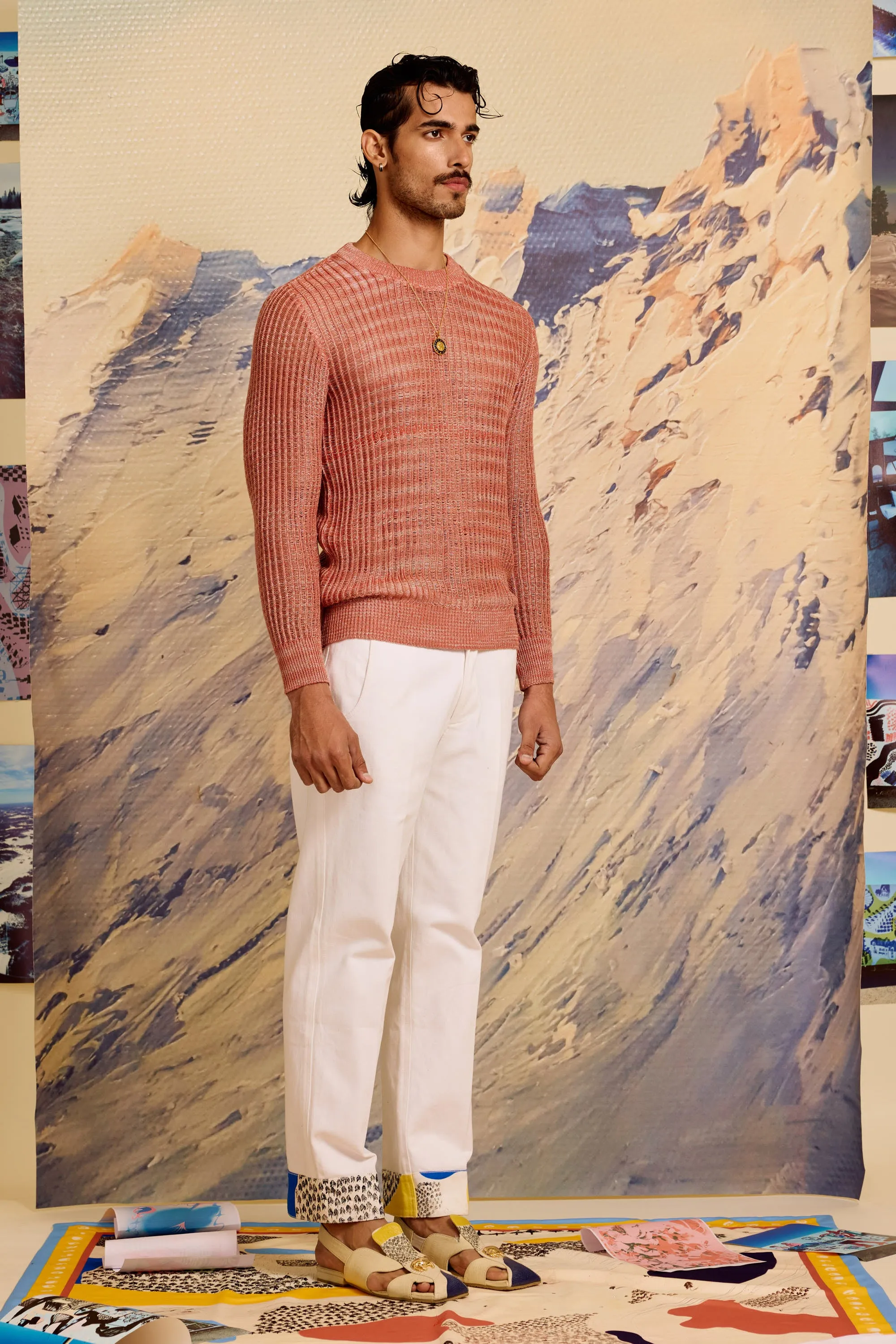 Salmon Ombre Knitted Jumper